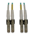Tripp Lite Switchable Fiber Cable, 400G Duplex Multimode 50/125 OM3 (LC Duplex-PC/LC Duplex-PC), Round LSZH Jacket, Aqua, 1 Meter / 3.3 Feet, Lifetime Limited Manufacturer's Warranty (N820X-01M) 3.3 ft / 1M