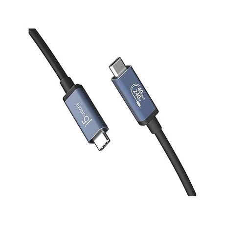 j5create USB 40Gbps 240W USB Type-C Cable, Black/Space Gray, JUC29L08