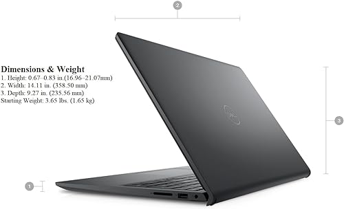 DELL 2023 Inspiron 15 Business Laptop, 15.6 1920x1080 FHD, Intel i5-1135G7 2.4 GHz, 16G RAM, 512G SSD,Win 11 Home, Webcam, WiFi,Bluetooth, Carbon Black