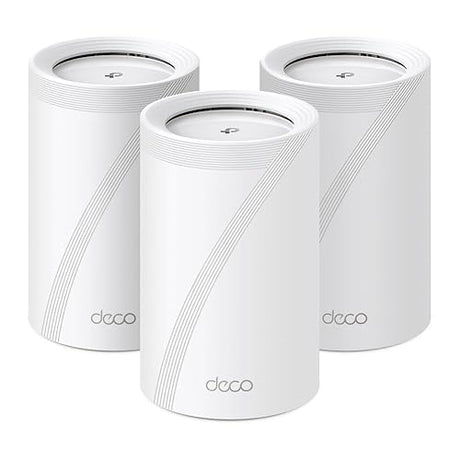 TP-Link Deco BE11000 Tri-Band WiFi 7 Mesh (Deco BE65) - 11 Gbps, 5200 Sq.Ft, 4× 2.5 G Ethernet, 6G Band, AI-Driven Band, HomeShield 3-Pack Wi-Fi 7 | BE11000, Tri-Band 3-Pack