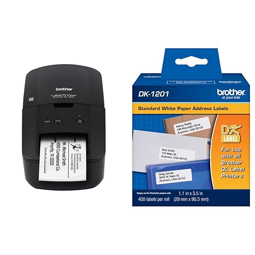 Brother QL-600 Economic Desktop Label Printer, 44 Labels/min Print Speed, 5.1 X 8.8 X 6.1