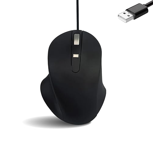 Matias Wired USB-A PBT Premium Computer Mouse, Proven Performance, Ergonomic Mouse, Left Right Hand Use, Home and Office Use, Compatible for PC MacBook, Chromebook, Laptop, Desktop - (Black)