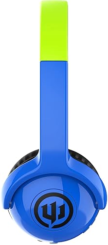 Wicked Audio Wireless Kids Headphone with Microphone ?– 85dB Safe Volume Control – On-Ear Bluetooth Headset for Children/Toddler/Classroom/Travel, Ages 2+ ?Works with Smartphone/Tablet/PC (Hero Blue)