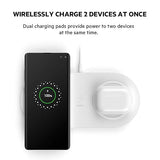 Belkin Quick Charge Dual Wireless Charging Pad - 10W Qi-Certified Charger Pad for iPhone, Samsung, Apple Airpods & More - Charge While Listening to Music, Streaming Videos, & Video Calls - White white 10W Dual Pad Charger Pad