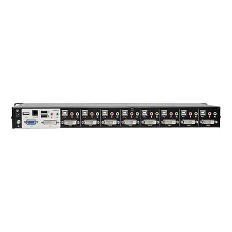Tripp Lite 8-Port KVM Switch DVI/USB w Audio & USB 2.0 Peripheral Sharing 1U Rack-Mount, Single-Link 1080p (B024-DUA8-SL)