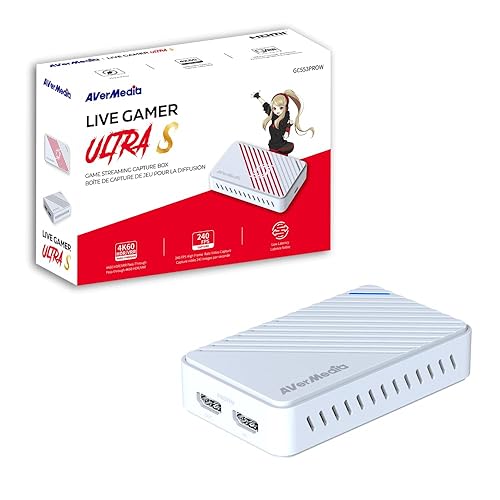 AVerMedia 4K HDMI Capture Card, USB Game Capture Card for Streaming and Recording with True Low Latency on PS5/Pro, Xbox, Switch 2, PC on Twitch, OBS, for Win11, Mac-GC553Pro Live Gamer Ultra S White Elena_WH