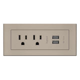 C2G 16367 Radiant Furniture 2 Outlet and USB Power Center, Nickel