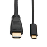 Tripp Lite U444-006-HBE USB-C To HDMI Adapter Cable (M/M), 4K, 4:4:4, Thunderbolt 3 Compatible, Black, 6 Ft. (1.8 M)