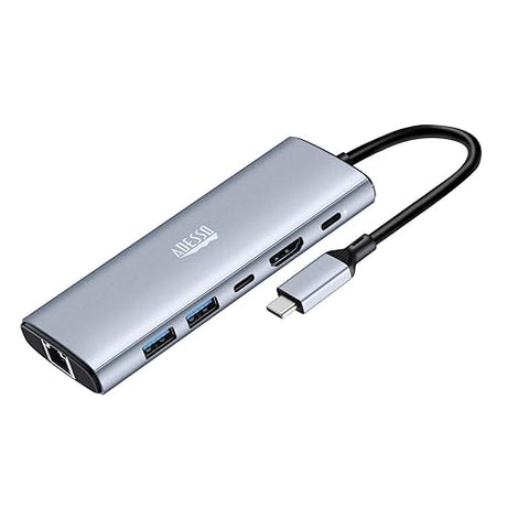 Adesso AUH-4035 USB C Docking Station Multiport Adapter Type C Hub 6-in-1 Supports x1 4K HDMI, x2 USB-A 3.2, 1x USB-C 3.2, x1 RJ45, x1 PD