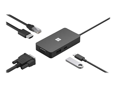 Microsoft USB - C Travel Hub - HDMI, VGA, USB-A, USB - C and Ethernet Ports