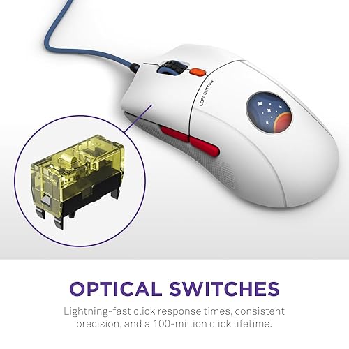 NZXT Lift 2 Symm Starfield Edition - Lightweight Symmetrical Wired Gaming Mouse - 58 g Design - 8K Polling Rate - Optical Switches - 26K DPI Optical Sensor - 100% PTFE Feet - Starfield Design