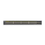 Zyxel 48-Port High Powered Gigabit Ethernet PoE+ Hybrid Cloud Smart Managed Switch (44x RJ-45 + 4X RJ-45/SFP Ports | 375W 802.3at 802.3af | Metal | Limited Lifetime (GS1920-48HPv2) 48 Ports Cloud Ready (375W)