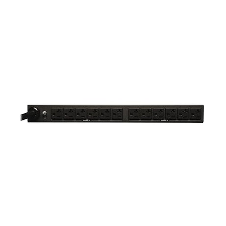 Tripp Lite 2.9kW Metered Rackmount PDU with Isobar Surge Protection, 120V, 3840 Joules, 12 Outlets Standard 5-15/20R, 15 ft / 4.5M L5-30P Power Cord, TAA Compliant, 2-Year Warranty (PDUMH30-ISO)