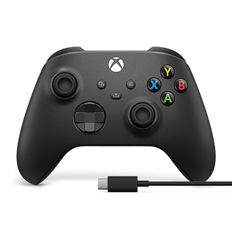 Xbox Wireless Controller + USB-C Cable for Xbox Series X|S, Xbox One, and Windows Devices, USB-C cable included - Carbon Black Wireless Controllers + USB-C Cable