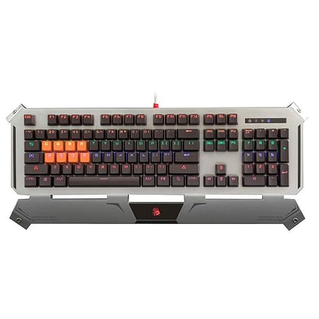 Bloody Gaming B740 Wired Optical Gaming Keyboard with Ergonomic Wrist Rest – Quiet & Satisfying Switch Keyboard - LED Backlit Illuminated Keys – Water/Splash Resistant - Black Switches – LK Gen 1