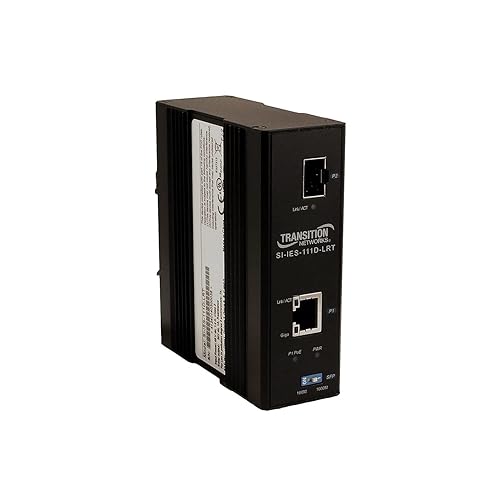 Transition Networks Hardened Poe Fiber Media Converter 10MB LAN, 100MB LAN, GigE (SI-IES-111D-LRT)