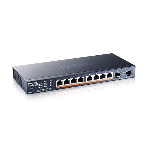 Zyxel 8-Port Multi-Gig 2.5G PoE Switch | Cloud/Smart Managed | 8X PoE++ 130W | 2X 10G SFP+ | Desktop or Wall Mount | Ethernet Network Splitter Hub [XMG1915-10EP]