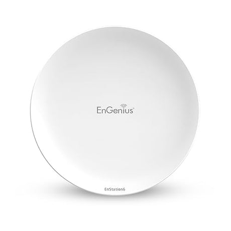 EnGenius Wi-Fi 6 (802.11ax) 5GHz 1,200 Mbps, 2x2 Outdoor Wireless Bridge, 26 dBm, high gain 19 dBi Directional Antenna, IP-55 housing, up to 6 Miles Point-to-Point [EnStation6]