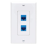 Tripp Lite Decora Wall Plate Insert, Decorative Center Plate, Vertical 2 Port Keystone Jack, White (N042D-002V-WH) Center Plate 2 Ports