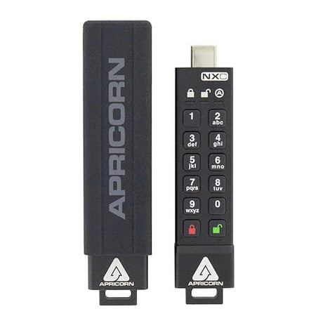 Apricorn Aegis Secure Key 3 NXC 32GB 256-bit Encrypted FIPS 140-2 Level 3 Validated Secure USB 3.0 Type C Flash Drive, ASK3-NXC-32GB, Black 32b