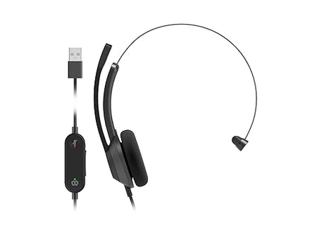 Cisco Headset 321 USB, Wired Single On-Ear Headphones, Webex Controller with USB-A, Carbon Black, 2-Year Limited Liability Warranty (HS-W-321-C-USB)