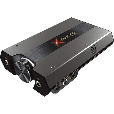Sound BlasterX G6 Hi-Res 130dB 32bit/384kHz Gaming DAC, External USB Sound Card with Xamp Headphone Amp, Dolby Digital, 7.1 Virtual Surround Sound, Sidetone/Speaker Control for PS4, Xbox One 130 dB DNR at 32-bit / 384 kHz