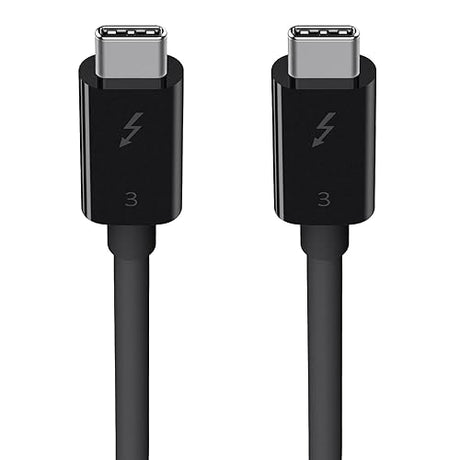 Belkin Thunderbolt 3 Cable (USB-C to USB-C) - USB C Cable For MacBook Air, Galaxy, Apple TV & More, Fast Charging Up To 100W, Made For USB-C, Thunderbolt 3 devices & 5K/Ultra HD - 1.6ft/0.5m - Black