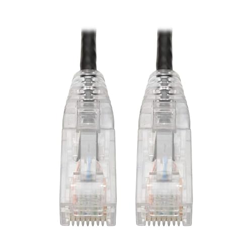 Tripp Lite Cat6 Gigabit Patch Cable Snagless RJ45 Molded Slim Black 15' (N201-S15-BK) Black 15 ft.