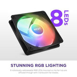 NZXT F120 RGB Core - 120mm Hub-Mounted RGB Fan - 8 Individually-Addressable LEDs - Semi-Translucent Blades - High Static Pressure & Airflow - Quiet Operation PWM Control - CAM Software - Black