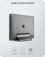 ALOGIC Bolt Adjustable Laptop Vertical Stand Crafted with Superior Aluminium & Silicon Pads, Interchangeable Width Size, Compatible with Latest laptops- MacBook, Surface, Chromebook, and Others