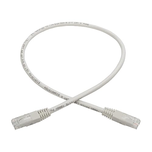 Tripp Lite 2ft Cat6 Gigabit Molded Patch Cable RJ45 M/M 550MHz 24 AWG White (N200-002-WH) 2 ft. White