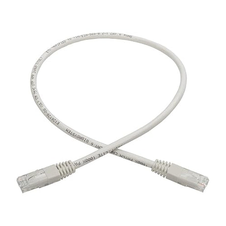 Tripp Lite 2ft Cat6 Gigabit Molded Patch Cable RJ45 M/M 550MHz 24 AWG White (N200-002-WH) 2 ft. White