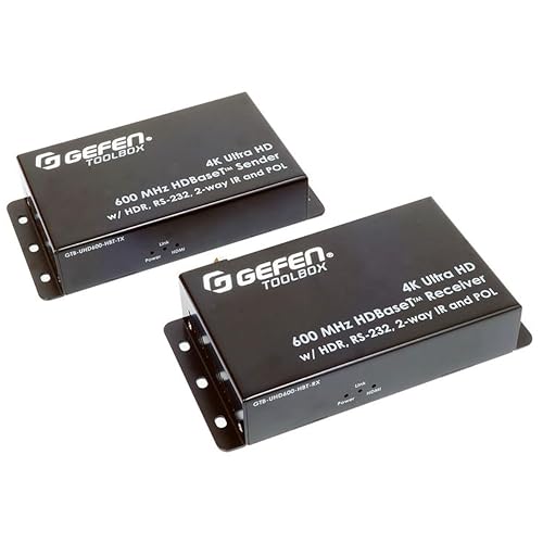Core Brands Gefen 4K Ultra HD 600 Mhz Hdbaset Extender Set with HDR, RS-232, 2-Way IR & Pol (264')