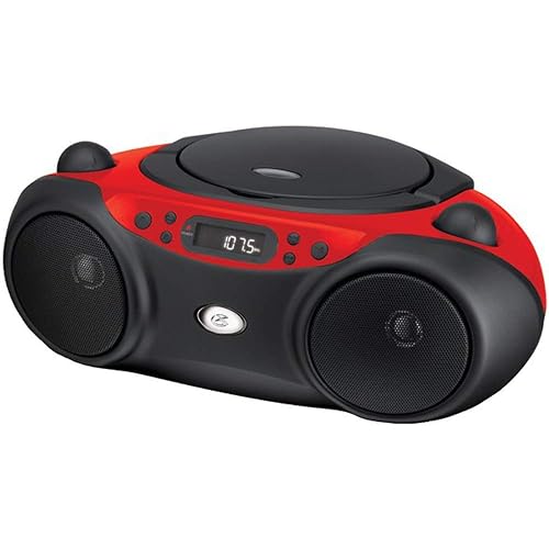GPX, Inc. Portable Top-Loading CD Boombox with AM/FM Radio and 3.5mm Line In for MP3 Device - Red/Black Red/black Single