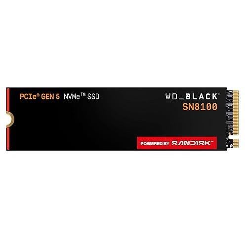 WD_Black 8TB SN8100 NVMe SSD Internal Solid State Drive - Gen 5 PCIe 5.0x4, M.2 2280, Seq. Read Speeds Up to 14,900 MB/s, Best for AI Applications, Gaming, and Video Editing - WDS800T1X0M 8TB SSD