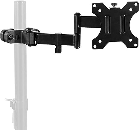 AMER Steel Universal Full Motion Pole Mount Monitor Arm with Removable 75mm and 100mm VESA Plate, Fits 17 to 32 inch Screens, Black, PM111
