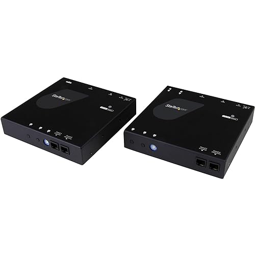 StarTech.com HDMI Over IP Extender - 1080p - HDMI Video and USB Over IP Distribution Kit with Video Wall Support - HDMI and USB Over LAN (ST12MHDLANU) Kit - Transmitter and Receiver 1080p - HDMI and USB