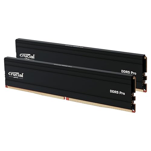 Crucial Pro 128GB Kit (2x64GB) DDR5 RAM, 5600MHz (or 5200MHz or 4800MHz) Desktop Gaming Memory UDIMM, Compatible with Latest Intel & AMD CPU CP2K64G56C46U5 128GB Kit (2x64GB) 5600MHz