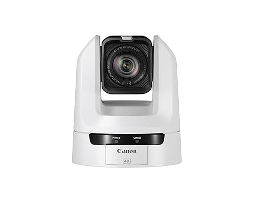 Canon CR-N100 PTZ Camera (White), 20x Optical Zoom, 4K UHD Video, Professional Productions, House of Worship, Education, Broadcast, Corporate, Events