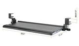 Kantek Desk clamp Five-Position Tilting Keyboard Tray, 26.8 x 11.1, Black
