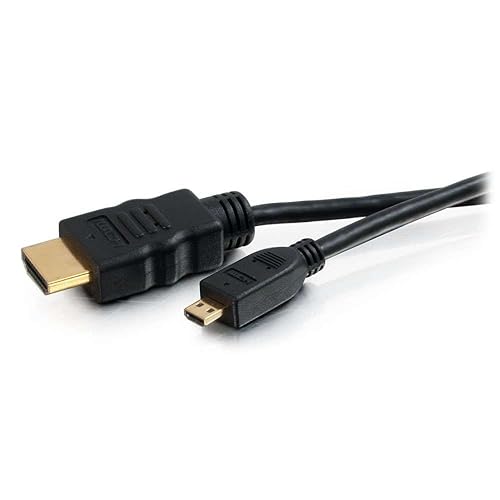 Legrand - C2G Micro HDMI to HDMI Ethernet Cable, 4k High Speed HDMI Cable, Black 60 hz HDMI Cable, HDMI Cable 6 ft, 1 Count, C2G 50615 Micro 6 Feet