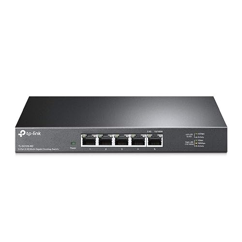 TP-Link TL-SG105-M2 | 5 Port Multi-Gigabit Unmanaged Network Switch, Ethernet Splitter | 2.5G Bandwidth | Plug & Play | Desktop/Wall-Mount | Fanless Metal Design | Limited Lifetime Protection