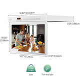 SYLVOX Under Cabinet TV 15.6-Inch Smart 1080p with LED Clock Display in White