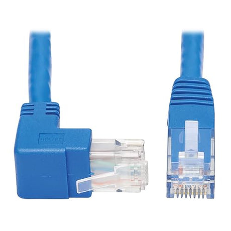 Tripp Lite Up Angle Cat6 Ethernet Cable, Gigabit Molded UTP Network Patch Cable, Blue, 15 ft. (N204-015-BL-UP)