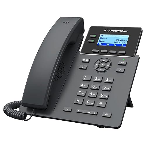 GRP2602 VoIP SIP Telephone, 2 x Fast Ethernet, 2 x line Keys, AC only (Adapter Included, no PoE Support), 2.21 inch LCD, HD Audio, RJ9 Jack