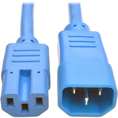 Tripp Lite P018-003-ABL 3' Heavy Duty Power Extension Cord, C14-C15, 15A, 14 AWG, Blue Blue 3 ft.