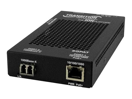 Transition Networks 10/100/1000 POE+ RJ-45 to 1000BASE-SX MM LC Media Converter