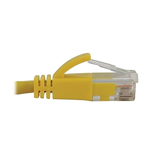 Tripp Lite Cat6a 10G Ethernet Cable, Snagless Molded Slim UTP Network Patch Cable (RJ45 M/M), Yellow, 20 Feet / 0.6 Meters, Manufacturer's Warranty (N261-S20-YW)