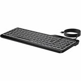 HP 405 Multi-Device Backlit Wired Keyboard (7N7C1UT) - Cable Connectivity - USB Type C, USB Type A Interface - LED - 20 Microphone Mute, Emoji, Language Switch Hot Key(s) - Windows 11, Windows 10, mac