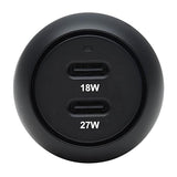 Tripp Lite USB-C Car Charger, 45W PD Charging Dual Port USB-C Car Charger, USB-C 27W, USB-C 18W, Black (U280-C02-45W-2B)